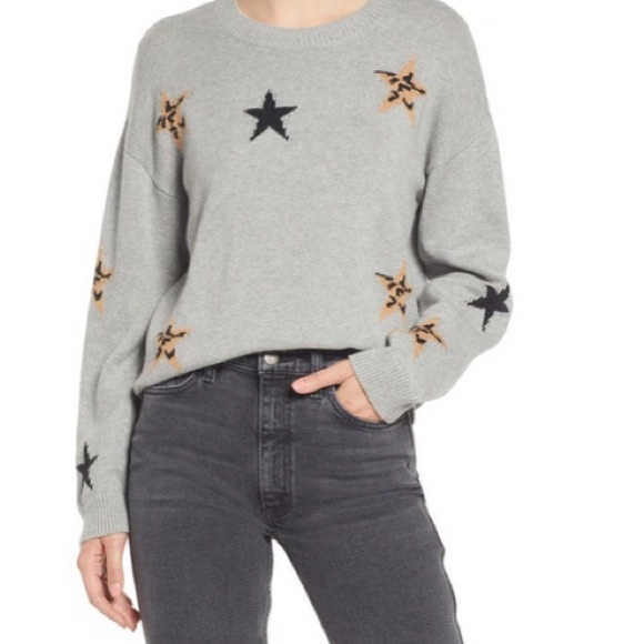 Rails Sweaters - Rails Perci Grey With Animal Print Stars NWT